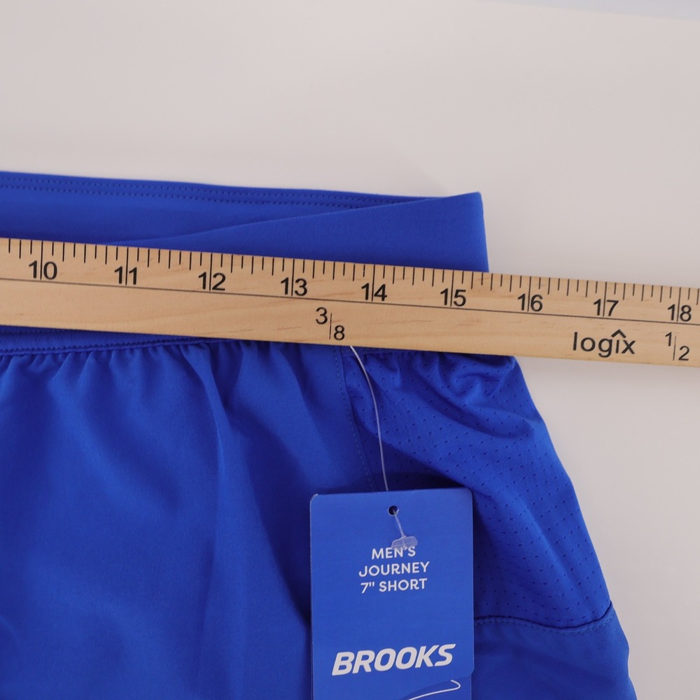 NEW Brooks Journey 7" Running Shorts Neo Blue Men Size Medium Brief Liner - Picture 6 of 6